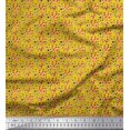 thumbnail image 1 of Soimoi Yellow polyester Crepe Fabric Polka Dots Fabric Prints By Yard 42 Inch Wide, 1 of 3