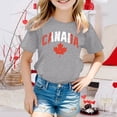 thumbnail image 2 of T-shirt à Manches Courtes pour Filles de la Fête du Canada, Col Rond d'Été, Coupe Décontractée, Chandails de Base, 2 of 4