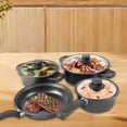 thumbnail image 4 of Birdeem 13-Piece Nonstick Cookware Set with 8.7 Inch Frying Pan,6.3 Inch Milk Pan,Soup Pots,Transparent Lids and Spatulas,Easy Clean,Even Heating and Heat Resistant Handles, 4 of 9
