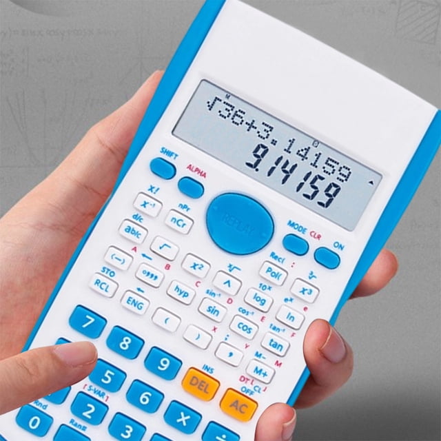 Professional Scientific Calculator with LCD Display Algebra Geometry Trigonometry Functions Battery Powered Multi-Line Math Tool for Office & Campus