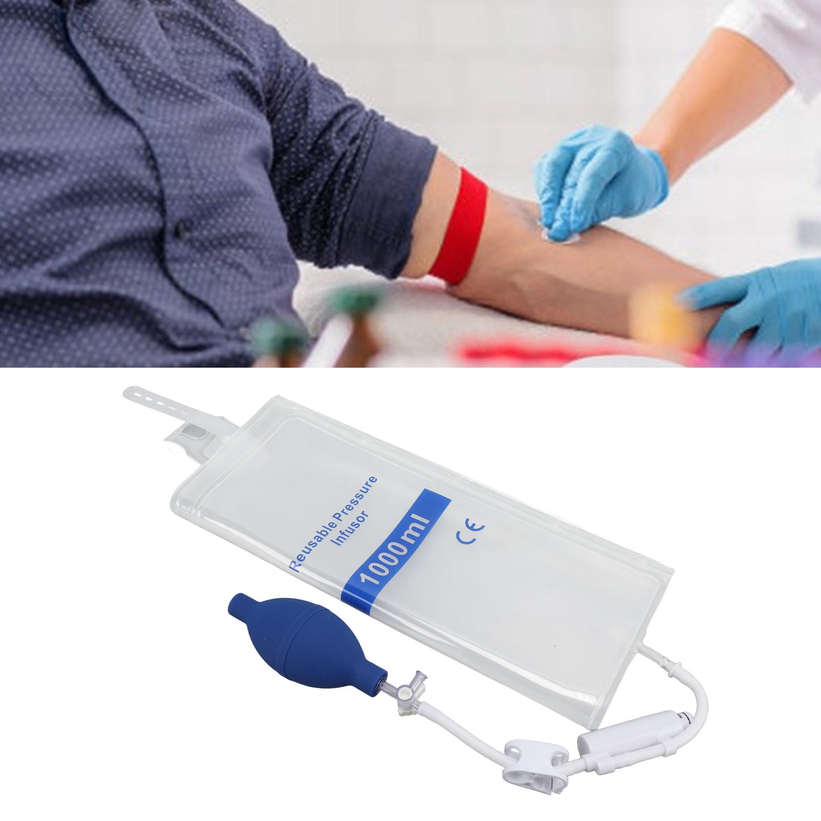 Medical Pressure Bag,  Air Tightness Blood Transfusion Pressure Bag 1000ml  for Outdoor