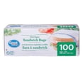 thumbnail image 1 of Great Value Sandwich Bags, Zipper Seal, 100 Bags, 1 of 1