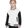 thumbnail image 2 of Girls Coats And Jackets Child Autumn Spring Long Sleeved Color Block Baseball White Going Out Fall Tops for Girls ,2-3 Years, 2 of 4