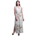thumbnail image 1 of Bimba Robe Maxi Sans Manches à Col Ras du Cou et Dos Nu pour Femmes avec Fentes Latérales - Grand Blanc, 1 of 6