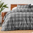 thumbnail image 1 of Bare Home Flannel Duvet Cover Set - 100% Flannel Cotton - Double Brushed - Twin/Twin XL, Stirling Plaid - Gray/White, 1 of 6