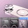 thumbnail image 2 of Pour Apple iPhone 16 Étui Magnétique avec HaloLock Antichoc Protecteur Électroplacage Étui Transparente - Or Rose, 2 of 5