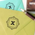 thumbnail image 2 of Printtoo Square Swirl Border Alphabet X Monogram Wood Mounted Rubber Stamp Office Stationary, 2 of 5