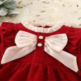 thumbnail image 4 of Kids Girl Christmas Dress Contrast Color Long Sleeves A-Line Dress, 4 of 9