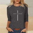 thumbnail image 1 of BVOFAR T-Shirts Chrétiens pour Femmes à Imprimé de Lettres, Col Rond Décontracté, Manches 3/4, Hauts, Cadeaux des Fêtes, T-Shirts Bénis, 1 of 5