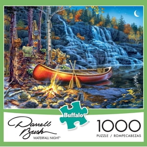 Buffalo Games Darrell Bush Nuit de chute d'eau 1000 Puzzle de puzzle en pièces