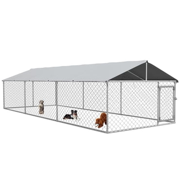 PawHut Enclos Extérieur pour Chien 19,7 Pieds x 7,5 Pieds x 4,9 Pieds avec Housse Imperméable