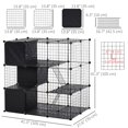 thumbnail image 2 of 56-Panel Black Metal Pet Playpen Cage for Rabbit, Chinchilla – DIY Small Animal House & Storage Rack, 41.3" x 27.6" x 41.3", 2 of 7