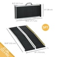 thumbnail image 3 of HOMCOM 5ft Folding Wheelchair Ramp Non-Skid Threshold Ramp for Scooter Step, 3 of 9