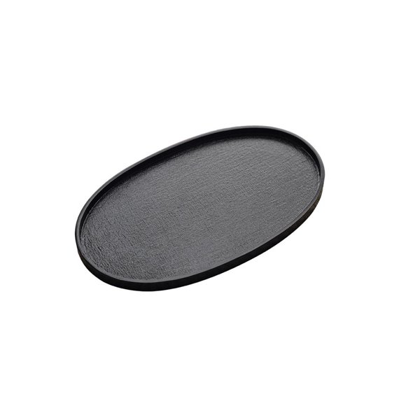 Plateau Ovale Laqué Noir pour Salon, Plateau à Thé, Plateau de Salle à Manger, Plateau à Jus, Plateau de Pâtisserie, Plateau de Rangement pour Pique-Nique