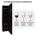 thumbnail image 3 of Koolatron 18 Bottle Slim Dual Zone Wine Cooler Freestanding Wine Fridge, 3 of 9