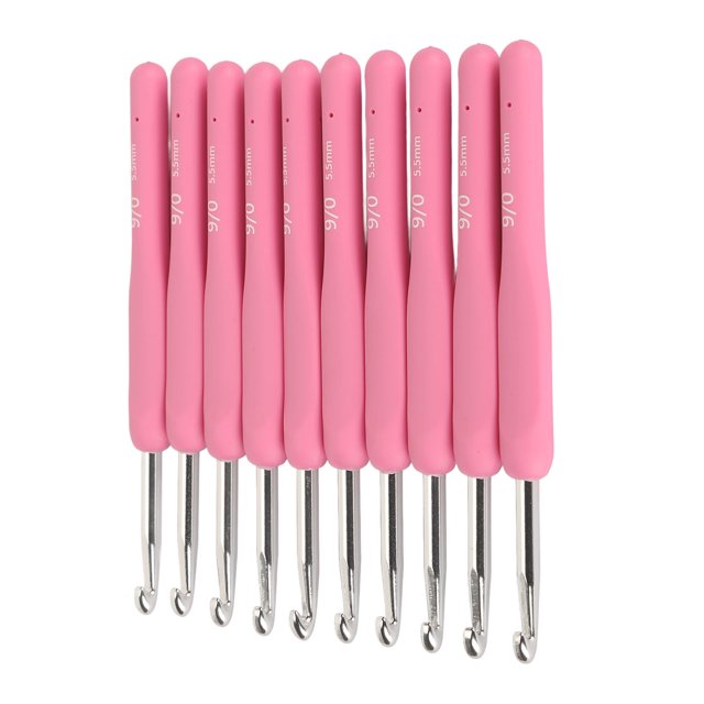 Knitting Hooks, Soft Grip 5.5mm 10pcs Portable Crochet Hooks Set for Crocheting Scarves