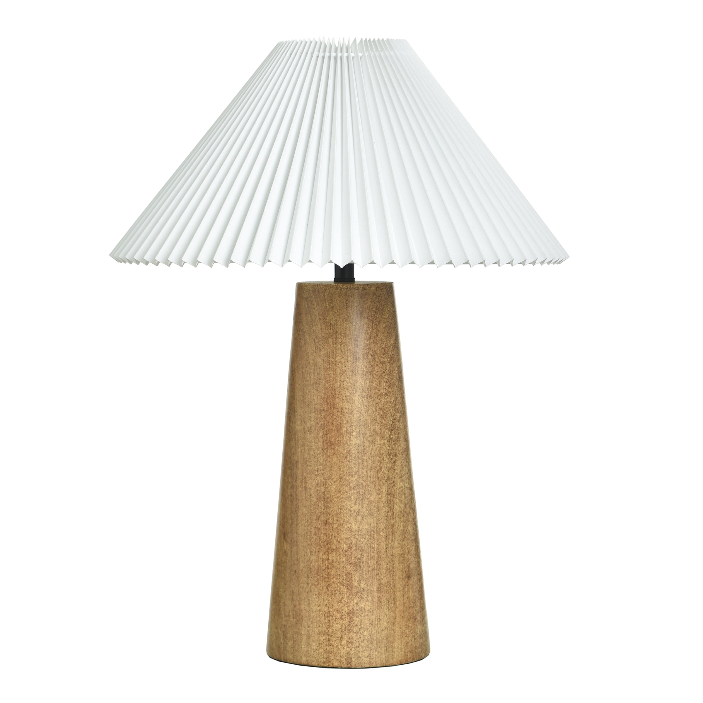 Better Homes & Gardens Wood Grain Finish Table Lamp with Pleated Shade