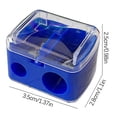 thumbnail image 2 of Manual Pencil Sharpener, Dual Hole Plastic Pen Planer, Portable Leak-proof Design, Transparent Shavings Container for Home Use,Hot Weather,YISHFHP,Blue, 2 of 8