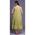 thumbnail image 4 of Bimba Medium Yellow2 Floral Roses & Ranunculus Mid Calf Nightwear Ladies Cotton Printed Sleeveless Night Gown Maxi Dress X-Small, 4 of 6