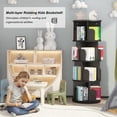 thumbnail image 3 of Bingirl 4-Tier Rotating Bookshelf: Storage Rack for and Adults, Corner Spinning Book Shelf for Small Space, Wood Revolving Bookcase Organizer for Bedroom & Living Room (Black), 3 of 7