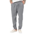 thumbnail image 1 of Innerwin Trousers Drawstring Men Bottoms Holiday High Waist Lightweight Summer Pants Grey 2XL, 1 of 4
