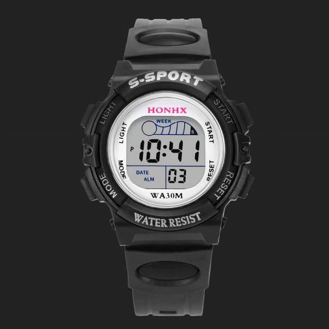 EGNMCR Children Boys Digital LED Sports Watch Kids Alarm Date Watch Gift A Watch