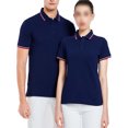 thumbnail image 1 of UKAP Man Shirt Lapel Collared Polo Top Two Buttons Soft Spring Blouse Tibetan Blue (2099) XL, 1 of 2