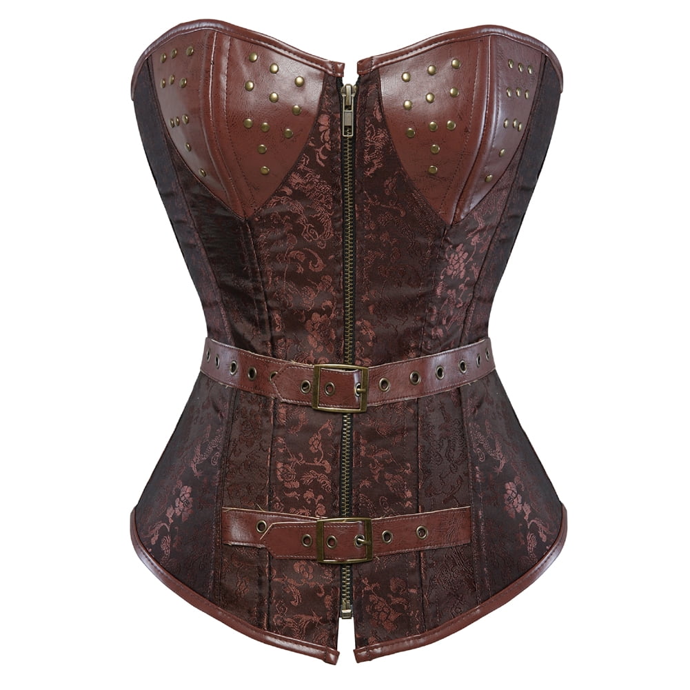 Grebrafan Women Corsets Pirate Steampunk Bustier Top Brown S - Walmart.ca