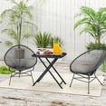thumbnail image 2 of Outsunny Table Pliante d'Extérieur pour Patio, Table d'Appoint à Carreaux Façon Rotin, Noir, 2 of 10
