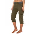 thumbnail image 1 of Cameland Pantalon Cargo de Randonnée pour Femmes en Coton, Taille Élastique, Pantacourt d'Extérieur à Bas Resserré, Pantalon de Sport avec Poches, 1 of 4