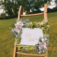thumbnail image 4 of 2Pcs Wedding Arch Wreath Handmade Floral Backdrop for Decor Wall Wedding Car White Purple, 4 of 8