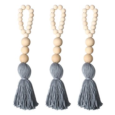 3pcs Prayer Beads with Tassels Natural Wood