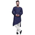 thumbnail image 1 of Atasi Designer Solid Long Sleeve Cut KurtaForMen Cotton Round Neck Shirt, 1 of 5