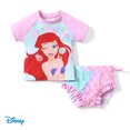thumbnail image 1 of Disney Princess Toddler Girls Ariel Rapunzel Tiana Rash Guard, 2-pcs, Set Sizes 2-6, Pink, 1 of 6