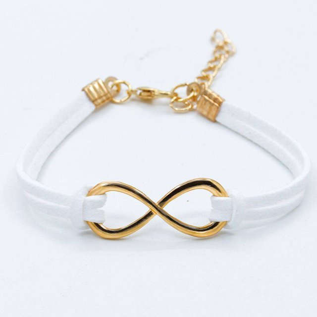 facefd Femmes Tendance Infinity Symbole Cuir Bracelet Multicouche Bracelet Wrap