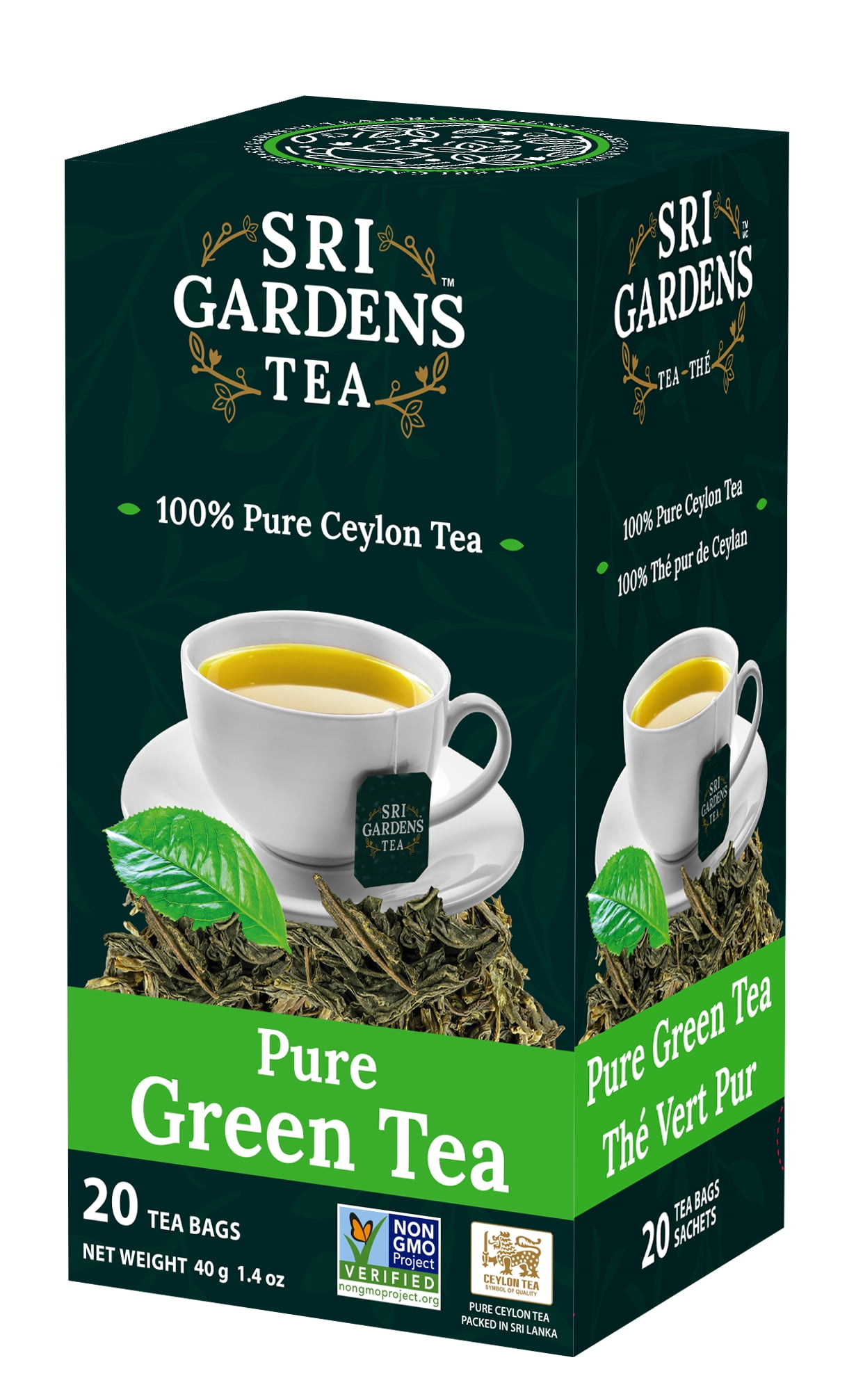 Sri Gardens Tea Pure Green Tea, 20 Tea Bags