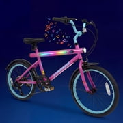OLAKIDS Kids Mountain Bike, 20 Inch Children Bicycle with 7 Lighting Modes Bluetooth Music 6 Speed Drivetrain for Boys Girls Aged 6-14