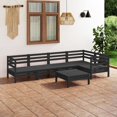 thumbnail image 1 of vidaXL 6 Piece Garden Lounge Set Solid Pinewood Black, 1 of 8