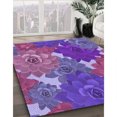 thumbnail image 3 of Ahgly Tapis Rond Lavable en Machine Intérieur Transitionnel Orchidée Foncée Violet, 3 Pieds Rond, 3 of 7