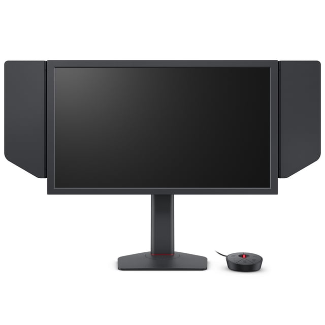 ZOWIE XL2586X+ 600Hz DyAc 2 Moniteur de Jeu avec Panneau TN Rapide Noir Mat, Capuchons de Protection Latérale pour Réduire l'Éblouissement, Support à Hauteur Réglable avec Roulement de Qualité Industrielle, et Manette Filaire à Commutateur S pour un Accès Rapide aux Paramètres, Convient aux Sports Électroniques et aux Jeux FPS Compétitifs.