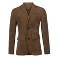 thumbnail image 3 of Mens New England Solid Color High Quality Casual Corduroy Single Breasted Suit, 3 of 8
