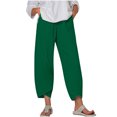 thumbnail image 2 of RXIRUCGD Capris d'Été Confortables et Amples pour Femmes, Couleur Unie, Vert, Taille : 2TG, 2 of 5