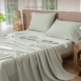 thumbnail image 2 of Bedding Sheet Set Washed Cotton Linen Like Textu Breathable Durable Soft Comfy (Dark Orange Queen), 2 of 6