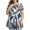 thumbnail image 2 of Ovzne Robes d'Été pour Femmes 2025 Robe de Plage Robe Ample à Manches Courtes pour Femme Style Rétro à la Mode Imprimée Col Rond Robe Grande Taille Robe à Col Rond pour Femme Robe de Vacances Manches Courtes, 2 of 6