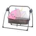 thumbnail image 2 of Siruishop Automatic Baby Bassinet Melodies Timer for 0-18 Months Auto Rocking Bassinet pink, 2 of 8