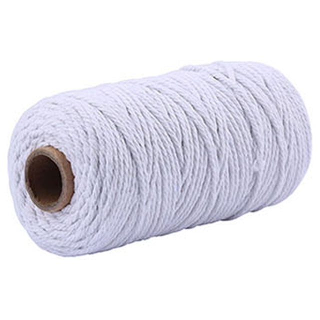 Meitianfacai Macrame Cord Macrame Rope, DYI Macrame Yarn 3 mm x 100 m Decorative Warp Cotton for Knitting Crafts