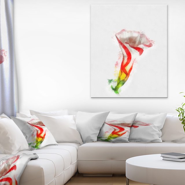 Colorful Bell Flower Sketch Watercolor - Large Floral Canvas Artwork