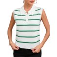 thumbnail image 1 of Charmo Womens V Neck Sweater Vest Lapel Color Blocked Sweater Tops, 1 of 6