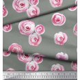 thumbnail image 3 of Soimoi Gray polyester Crepe Fabric Flower Watercolor Print Sewing Fabric BTY 42 Inch Wide, 3 of 3