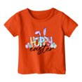 thumbnail image 4 of 4t Fille Tout-Petit Extra Large Enfant Filles Pâques Mignon Graphique Col Rond Manches Courtes T-Shirt Décontracté d'Été, 4 of 4
